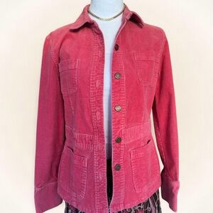 Jones Sport | Y2K Raspberry Corduroy Utility Jacket | Stretchy | Size Medium